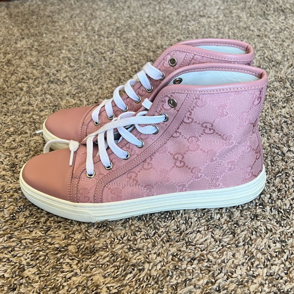 Gucci GG canvas pink high tops